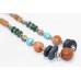 String Necklace Women Oxidized Metal Natural Multi Color Gem Stones B16